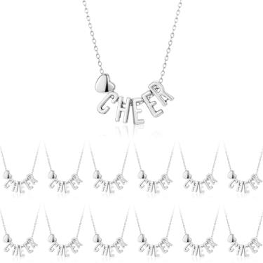 Imagem de Inbagi Colar com tema esportivo, 12 peças, presentes para meninas, softball, torcida, beisebol, voleibol, joias para acessórios de time, lembrancinhas de festa de jogadoras (líder de torcida do amor