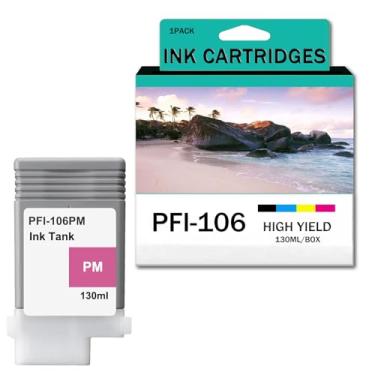 Imagem de Reposição de tanque de tinta PFI-106 remanufaturado para impressora Canon iPF-6400 iPF-6400S iPF-6410 iPF-6450 iPF-6460 iPF-6410s, refil de cartucho de tinta de 12 cores, 130 ml, pacote com 1 PM-1
