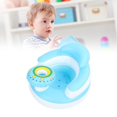 Imagem de Assento Inflável para bebê, sofá de Apoio para As Costas Infantil Com Padrão Bonito Assento de Chão Inflável para bebê Cadeira de Banho Dobrável para Criança Cadeira de Banho