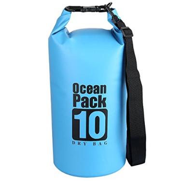 Imagem de Mochila impermeável Sportmusies 10L/20L/30L, mochila roll-top Keep Gear Dry para caiaque, rafting, barco, natação, acampamento, caminhada, pesca, Blue/10 Liters, 10 Liters