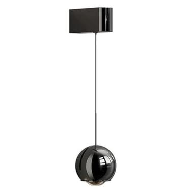 Imagem de Luminárias de parede de metal Nordic Creativity Simplicity Silver Ball Stairs Corredor Wall Spots Iluminação de três tons LED Light Source Wall Light para sala de estar Bar Quarto (preto)