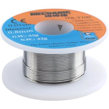 Imagem de JESSINIE 63-37 Fio de solda de chumbo de estanho 0,8 mm para estanho de solda elétrica 63% chumbo 37% Sn63 Pb37 HX-100 fio de solda elétrica 55g