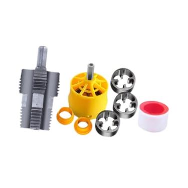 Imagem de IEUDNS Kit de enfiador de tubos de pvc, redondo, conjunto de matrizes para uso doméstico, garagem eficiente, ferramentas de encanamento, com moldes de 1/2, Sem Removedor de Fio