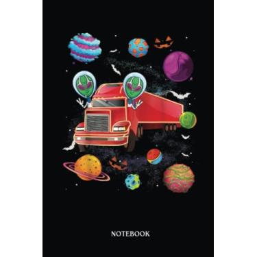 Imagem de Alien Notebook: Funny Alien Halloween Hippie Ufo Lover | Alien Journal, Lined Journal Ufo, Ufo Journal, Lined Journal Alien, Size 6 X 9", 120 Pages.