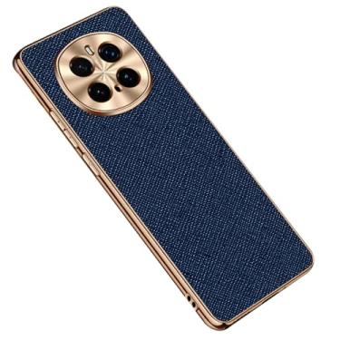 Imagem de POYUFRG Capa de luxo para Honor Magic 7 Pro/7, capa de couro com bordas douradas brilhantes e revestidas, pacote total, capa antiqueda, azul, 7 Pro