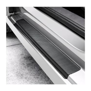 Imagem de Ohleats Protetores de Soleira de Porta de Carro 4 Peças, Tiras de Cobertura de Soleira de Fibra de Carbono Antirriscos, Adesivo Decorativo de Borda de Entrada de Porta Universal pa (Preto 5D)