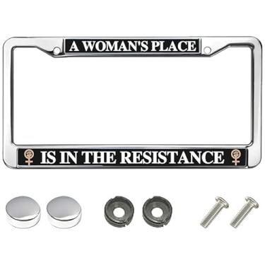 Imagem de A Woman's Place is in The Resistance Moldura de metal para mulheres e meninas presente para mulheres esposa mãe
