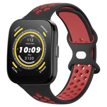 Imagem de Vanjua Pulseira respirável para Smart Watch Amazfit Bip 5, Amazfit GTR 4, 3 Pro, 3, 2e, 2, 47 mm, pulseira esportiva de silicone macio de liberação rápida de 22 mm, compatível com Amazfit Bip 5 Band