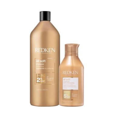 Imagem de Kit Redken All Soft Shampoo Litro e Condicionador P (2 produtos)