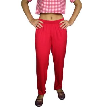 Imagem de Calça Feminina Soltinha Elástico Lisa Viscolycra Pp ao Plus Size - Peq
