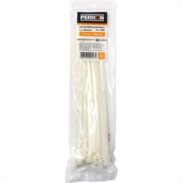 Imagem de Abracadeira Nylon Perkon Branca 7,6X350 50 Pecas 1266