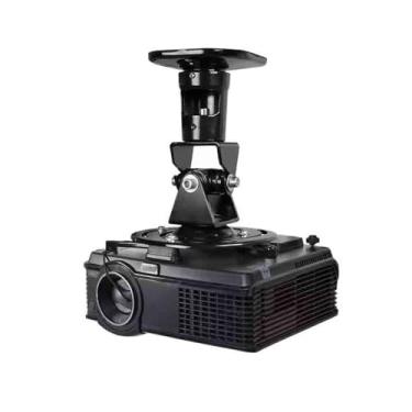 Imagem de Projetor suporte de teto de projeção giratória para escritório em casa, suporte para projetor, suspensão de liga de alumínio equipamento eletrónico para projeção (preto)