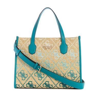 Imagem de GUESS Bolsa Silvana com 2 compartimentos, logotipo azul-petróleo, Logotipo azul-petróleo, One Size
