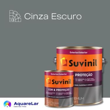 Imagem de Esmalte Cor e Proteção Suvinil Brilhante, CINZA ESCURO, 900ML