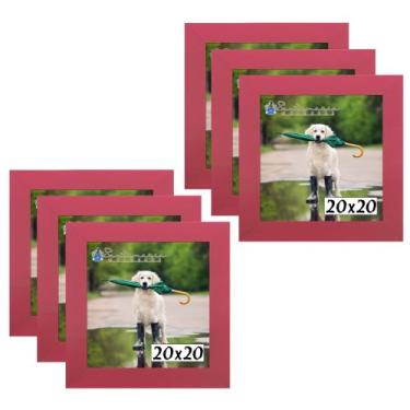 Imagem de Kit 6 Porta Retrado Molduras 20x20 Rosa - Santamaria Molduras