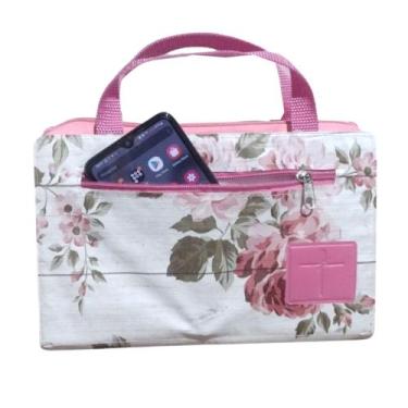 Imagem de Capa com Alça para Bíblila Grande N 13 Estilo Bolsa com Zíper e Bolso 