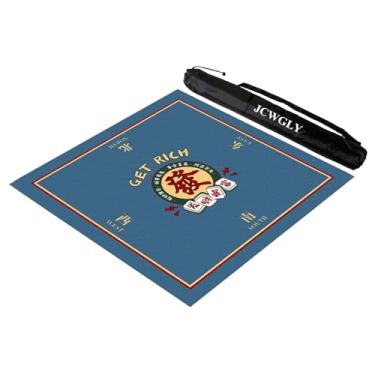 Imagem de Tapete Quadrado De Mahjong Para Mesa Com Bolsa De Transporte, Antiderrapante E Redutor De Ruído, Toalha De Mesa Grossa Para Jogos De Cartas E Tabuleiro De Pôquer(Blue,31.5x31.5 in)