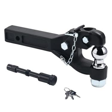 Imagem de JEXTRA Gancho para montagem do receptor com bola de reboque de 5 cm, 15 toneladas para engates de 5 cm, receptor militar de gancho de engate, acessórios de reboque para caminhões e reboques,