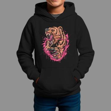 Imagem de Moletom Canguru Infanto Juvenil Algodão Casual Moda De Rua Tecido Maci