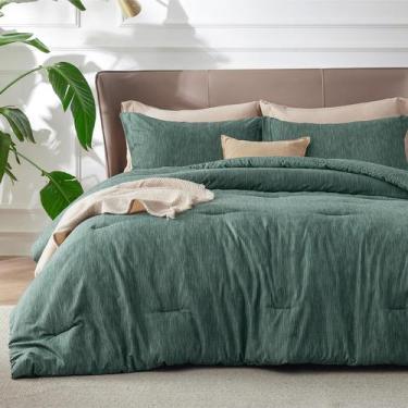 Imagem de Conjunto de Edredom Bedsure King Size - Verde Esmeralda - Para Todas a