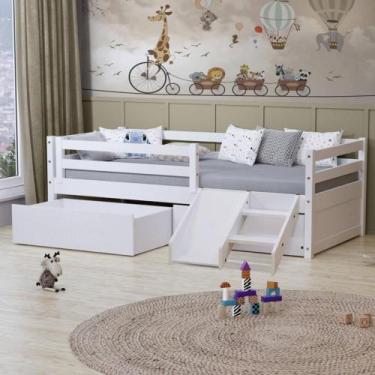 Imagem de Cama Solteiro Dreams com Gavetas Grade de Proteção e Mini Escada/ Esco