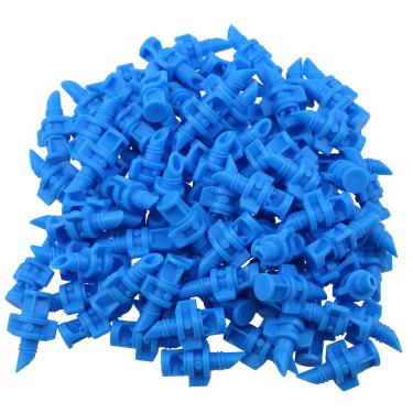 Imagem de FINBe Micro pulverizador de 90 graus para irrigação de gramado de jardim cabeças de pulverização microaspersor para sistemas de irrigação de plantas (90° azul) 100 peças