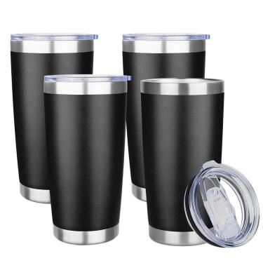 Imagem de Copo OWS para adultos em aço inoxidável, 600 ml, isolado, pacote com 4 unidades