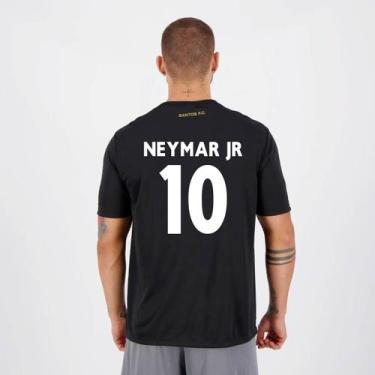 Imagem de Camisa Santos Neymar JR 10 Parrot Preta - Braziline, G