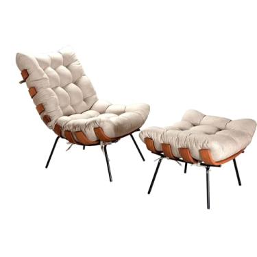 Imagem de Poltrona Costela e Puff Costela Loja Monte Belo (Linho Bege)