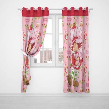 Imagem de Cortina Decorativa Moranguinho - KN DECOR, 2,80x1,60