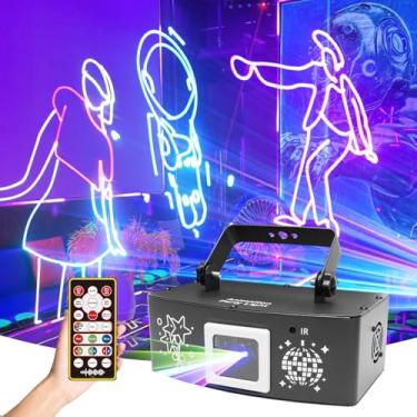 Imagem de Flashback Events Dj Light 3D Animated Laser Party & Rave Light - Som Ativo, Cores Brilhantes, Scanner De Alta Velocidade Com Controle Remoto E Dmx512 Para Clubes, Bares, Casa, Ktv, Aniversários E Ca