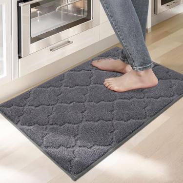 Imagem de COSY HOMEER Tapetes de cozinha laváveis antiderrapantes tapetes de cozinha para piso absorvente tapete de cozinha 50,8 cm x 81,3 cm tapetes macios para cozinha, tapete de pia, entrada, tapetes de área