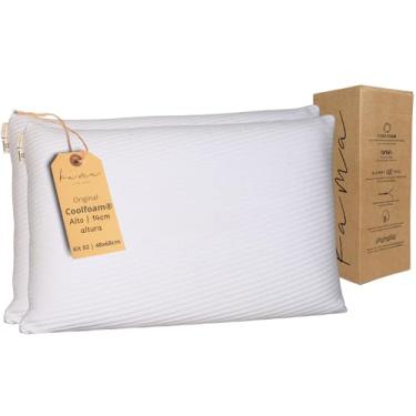 Imagem de Kama Kit 2 Travesseiros Viscoelásticos Premium - Original Coolfoam® Gomos - com Capa Ultrasoft Removível, Hipoalegênico AllergyFree®