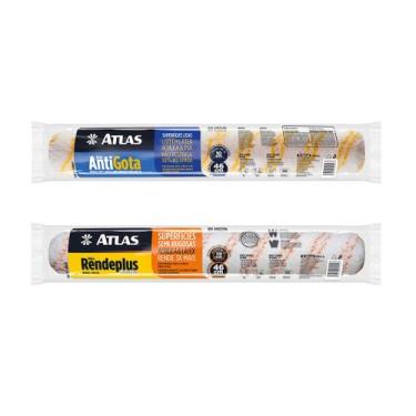 Imagem de Kit Atlas pintura Rolo Antigotas 46cm + Rolo Rendeplus 46cm