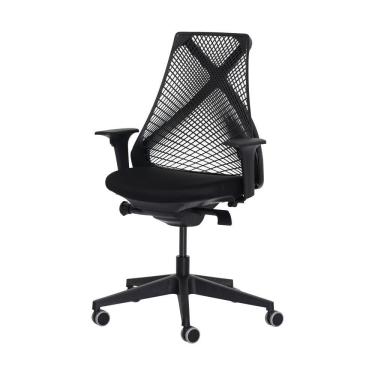 Imagem de Cadeira Ergonômica Escritório Grid Diretor Preta Base Girató