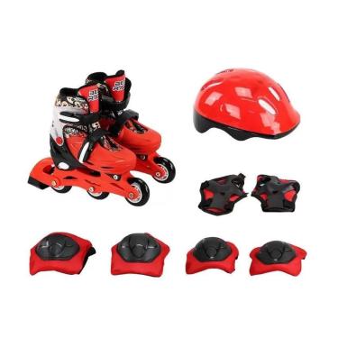 Imagem de 28/31 Vermelho Conjunto Patins 3 Rodas Com Mochila - bbr toy