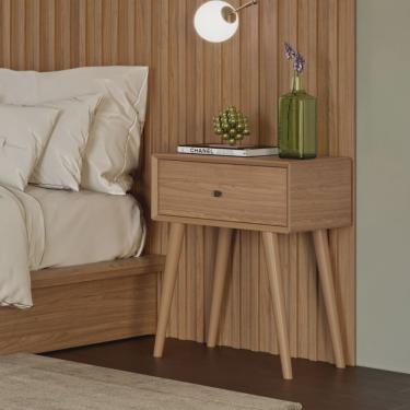 Imagem de Mesa de Cabeceira com 01 Gaveta Retrô 67x50cm Nature Dalla Costa
