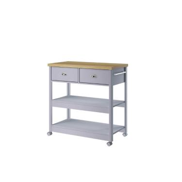 Imagem de Aparador Carrinho Chá Ditália 2 Gavetas Cinza BA-135