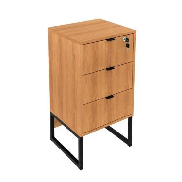 Imagem de Gaveteiro Gavin 3 gv Amêndoa e Preto