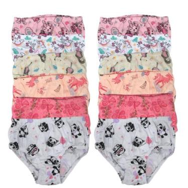 Imagem de Kit com 12 Calcinhas Infantil Kellynha Desfralde Atacado, G, Estampada
