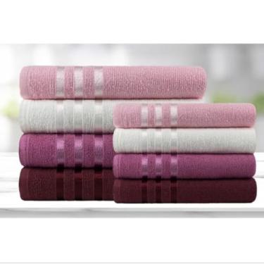 Imagem de Jogo de Tolhas Contebdo 2 Toalhas de Banhão 160 X 81 cms, 2 Toalhas de Rosto 80 X 48 cms - 100% Algodão (Feminina)