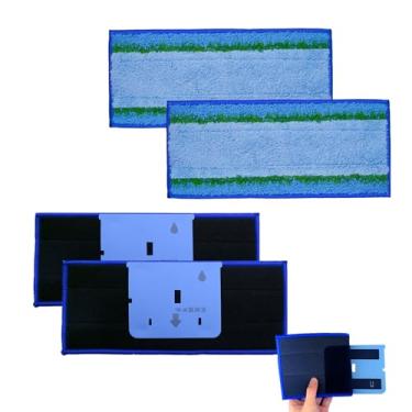 Imagem de Klaqian Pacote com 4 almofadas de esfregão laváveis atualizadas para iRobot Braava Jet M6 (6012/6110/6112/6113) - Design de aderência pegajosa aprimorado, acessórios de pano de esfregão molhado