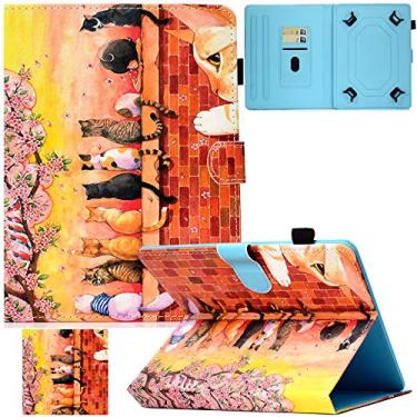 Imagem de Capa universal para tablet de 7,5 a 8,5 polegadas, capa com suporte para cartão de couro PU Artyond para iPad Mini1/2/3/4, Fire HD 8, Galaxy Tab E/Tab A 8.0 e outros Android de 7,5 a 8,5 polegadas