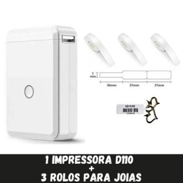 Imagem de Impressora Etiqueta Niimbot D110 + 3 rolos etiqueta joias
