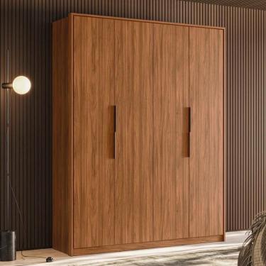 Imagem de Guarda Roupa Casal 4 Portas E 3 Gavetas Attore Nogueira Touch