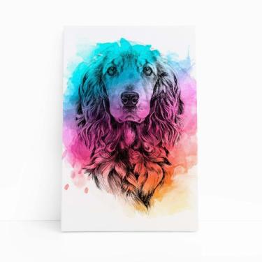 Imagem de Quadro Cocker Spaniel Inglês Cão Aquarela Canvas 20x30cm - PlimShop