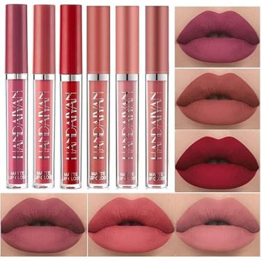 Imagem de Conjunto de Batom Líquido Fosco, Longa Duração, À Prova D'água (Conjunto C)