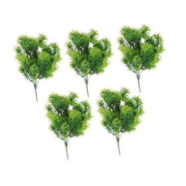 Imagem de FLCPJGV 5pcs Plantas verdes artificiais Favoras de festas falsas, reutilizável, decoração de ornamento de decoração arranjo para o escritório de festivais em