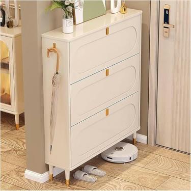 Imagem de LGEOELIAS Armário de sapatos fino com portas organizador independente de armazenamento de sapatos para espaços estreitos no corredor, quarto, apartamento