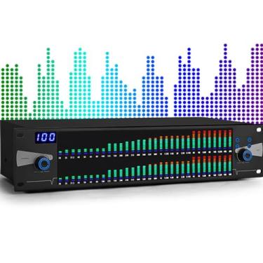 Imagem de Gráfico estéreo duplo de 31 bandas, equalizador gráfico profissional de 2 canais com 10 efeitos predefinidos, para estúdio de gravação